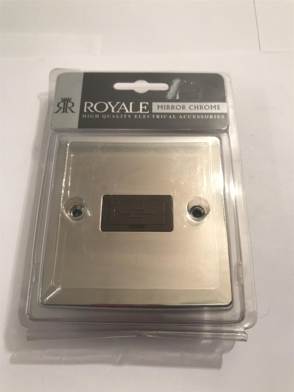 Royale 13a Fused Spur Flat Plate Polished Chrome  YSCP19
