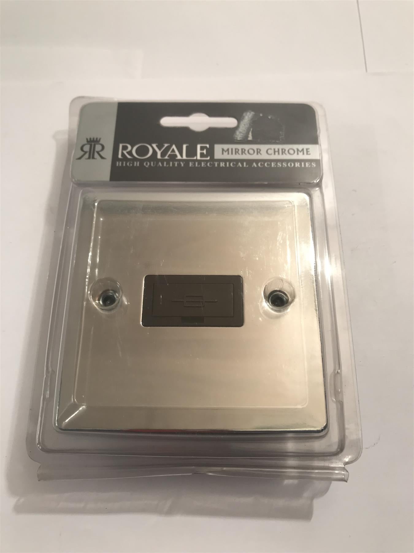 Royale 13a Fused Spur Flat Plate Polished Chrome  YSCP19