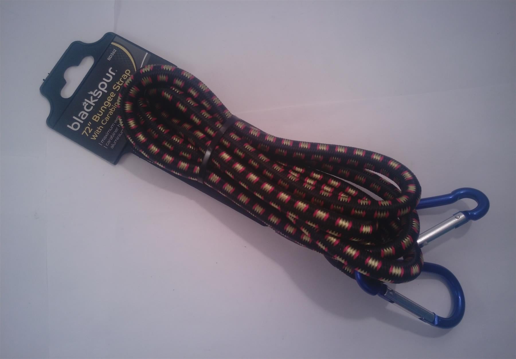Blackspur Heavy Duty 72" Bungee Strap With Carabiner Hook BD362