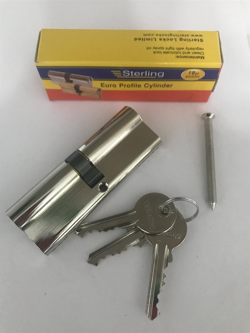 Sterling EPN4545 Double Euro 5 Pin Cylinder 90mm (45x45), Polished Nickel
