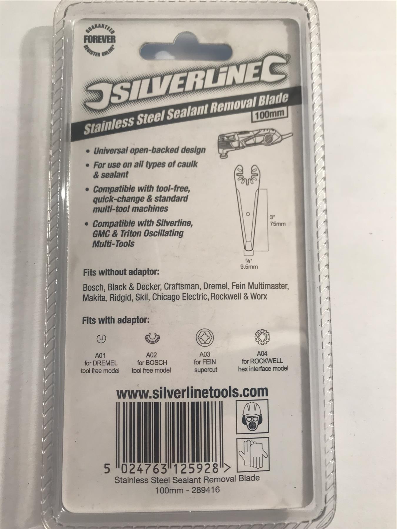 Silverline Stainless Steel Sealant Removal Blade 100mm  289416