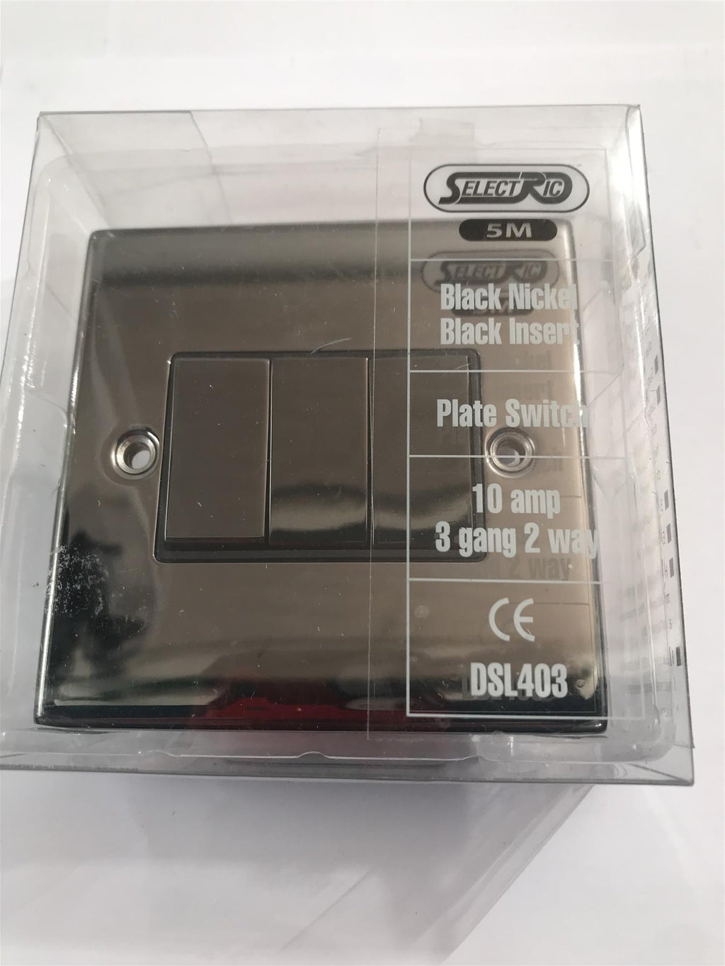 Black Nickel Black Insert Plate Switch 10A 3 Gang 2 Way  DSL403