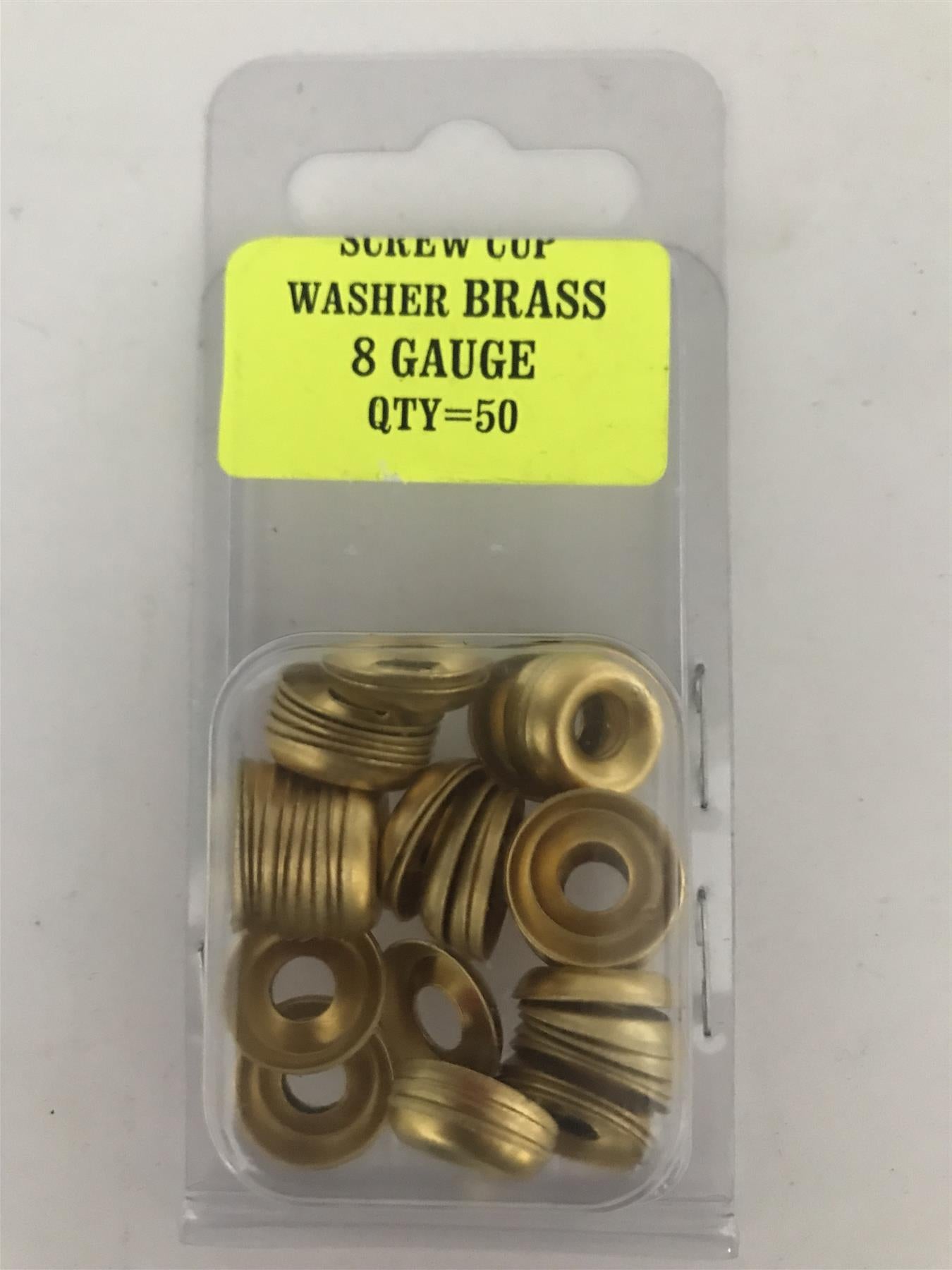 No. 8 Screw Cup Washer Brass Plated (Pack 50)