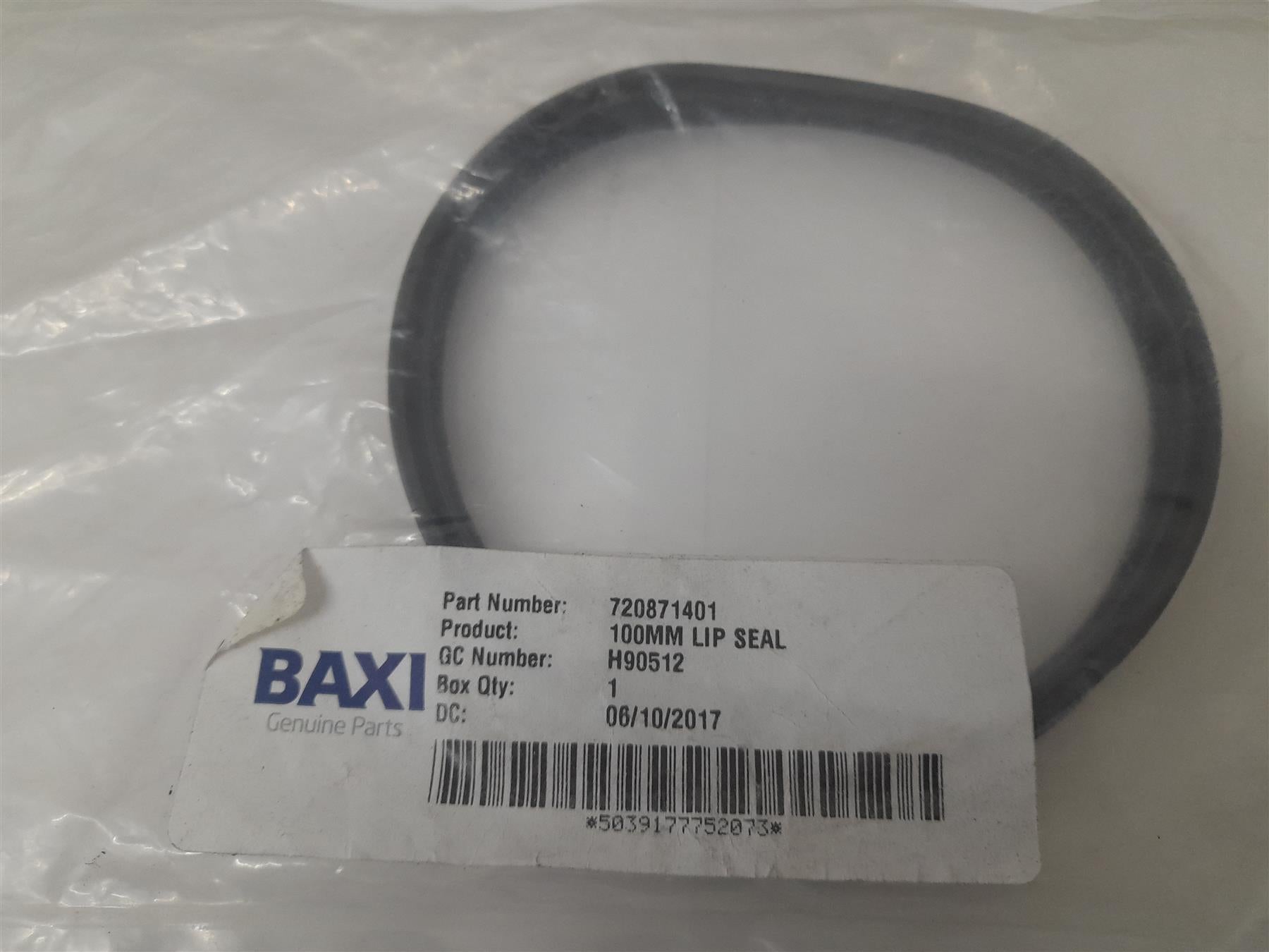 BAXI BOILER 100mm LIP SEAL 720871401