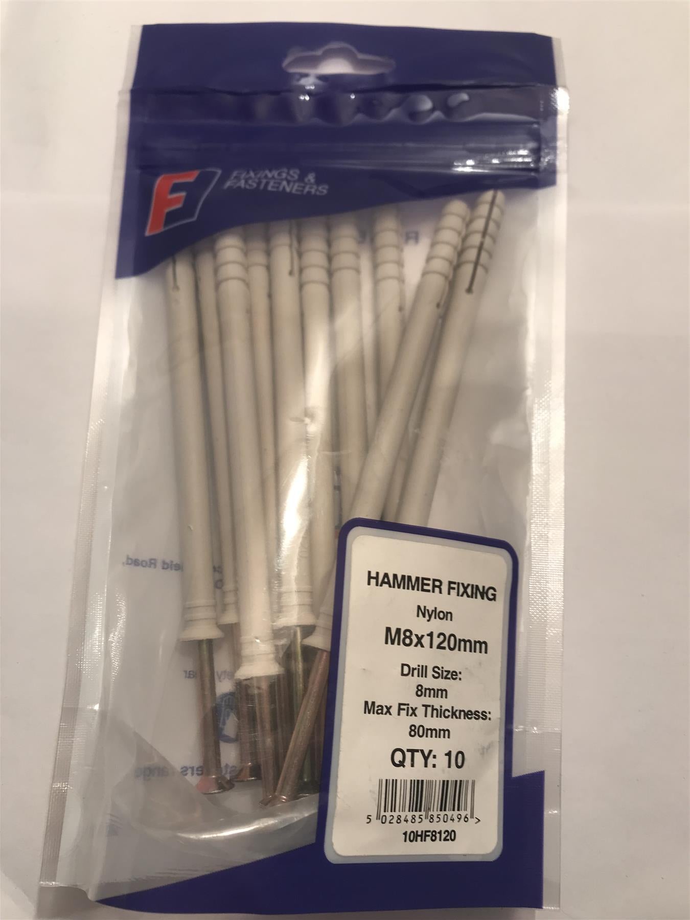 Forgefix Hammer Fixing M8 x 120mm (Pk10) 10HF8120