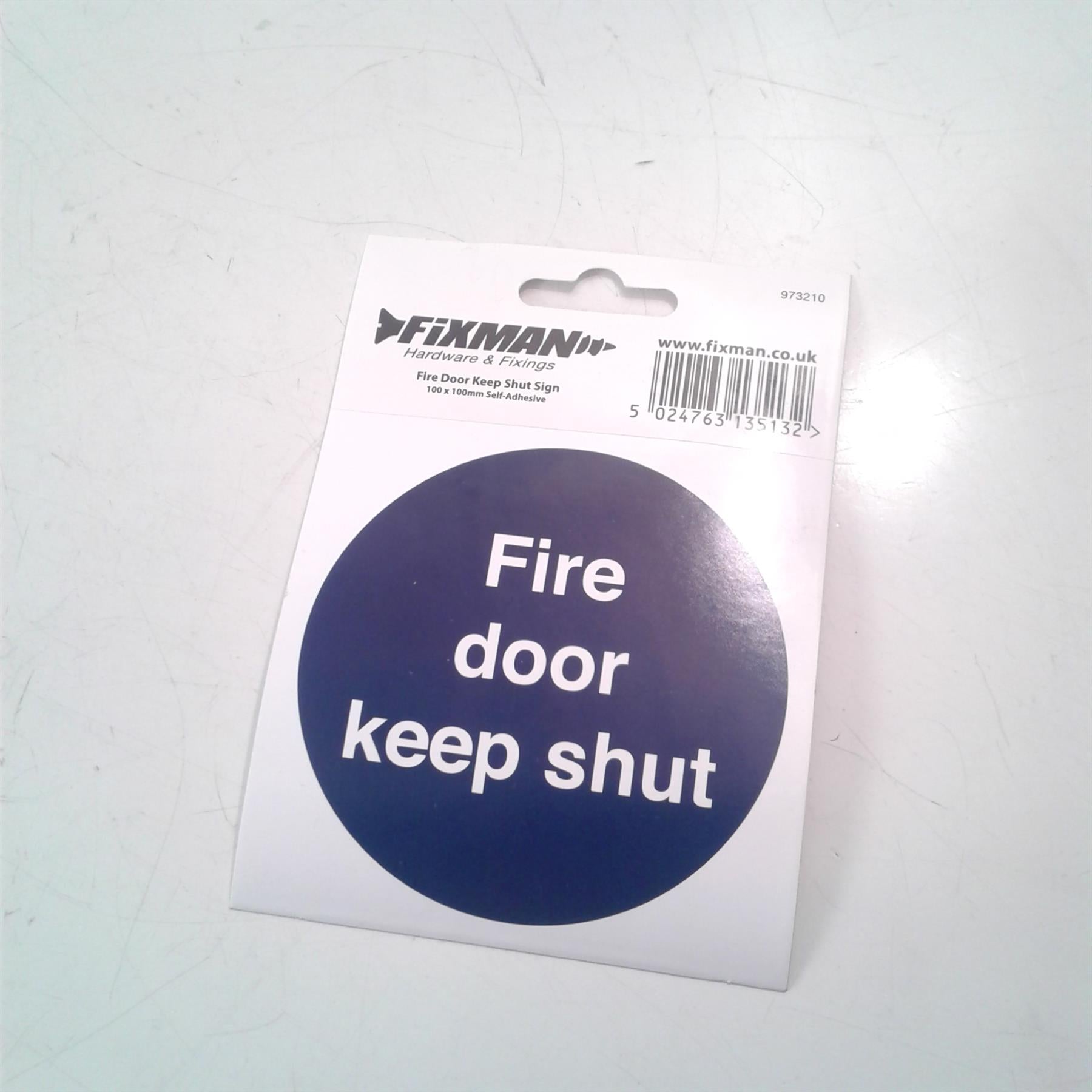 Fire Door Keep Shut Adhesive Sign 100 x 100mm 973210