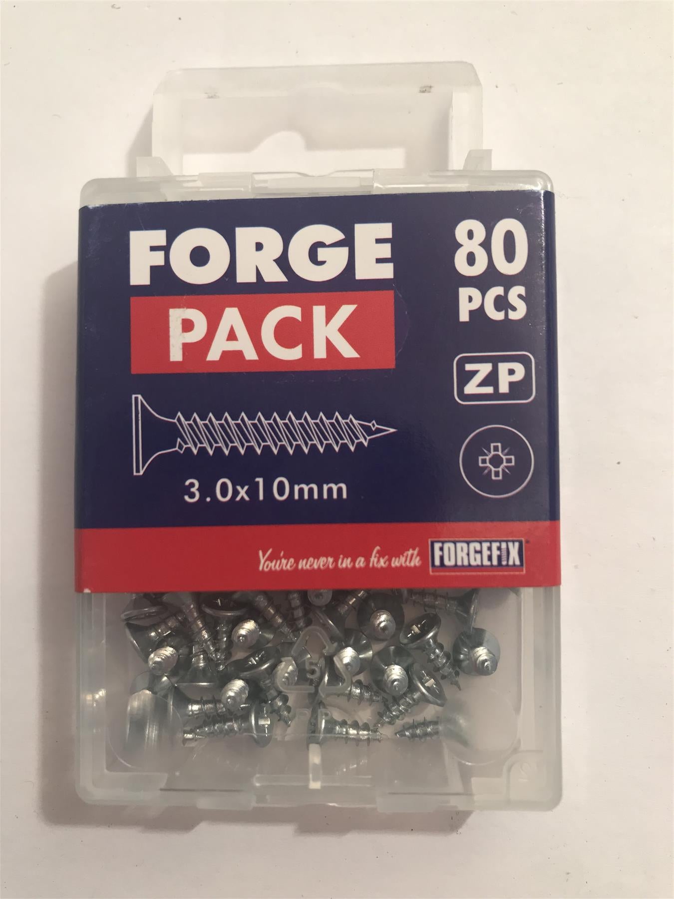 ForgeFix Multi-Purpose Pozi Screw 3.0 x 10mm (80 Pack) FPMPS310ZP