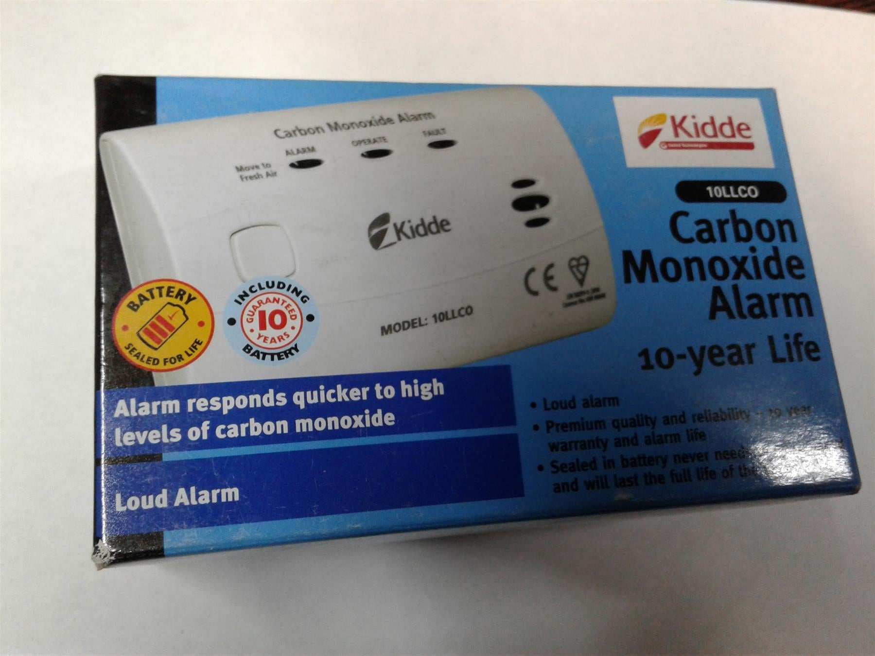 NEW KIDDE 10LLCO CARBON MONOXIDE ALARM CO ALARM