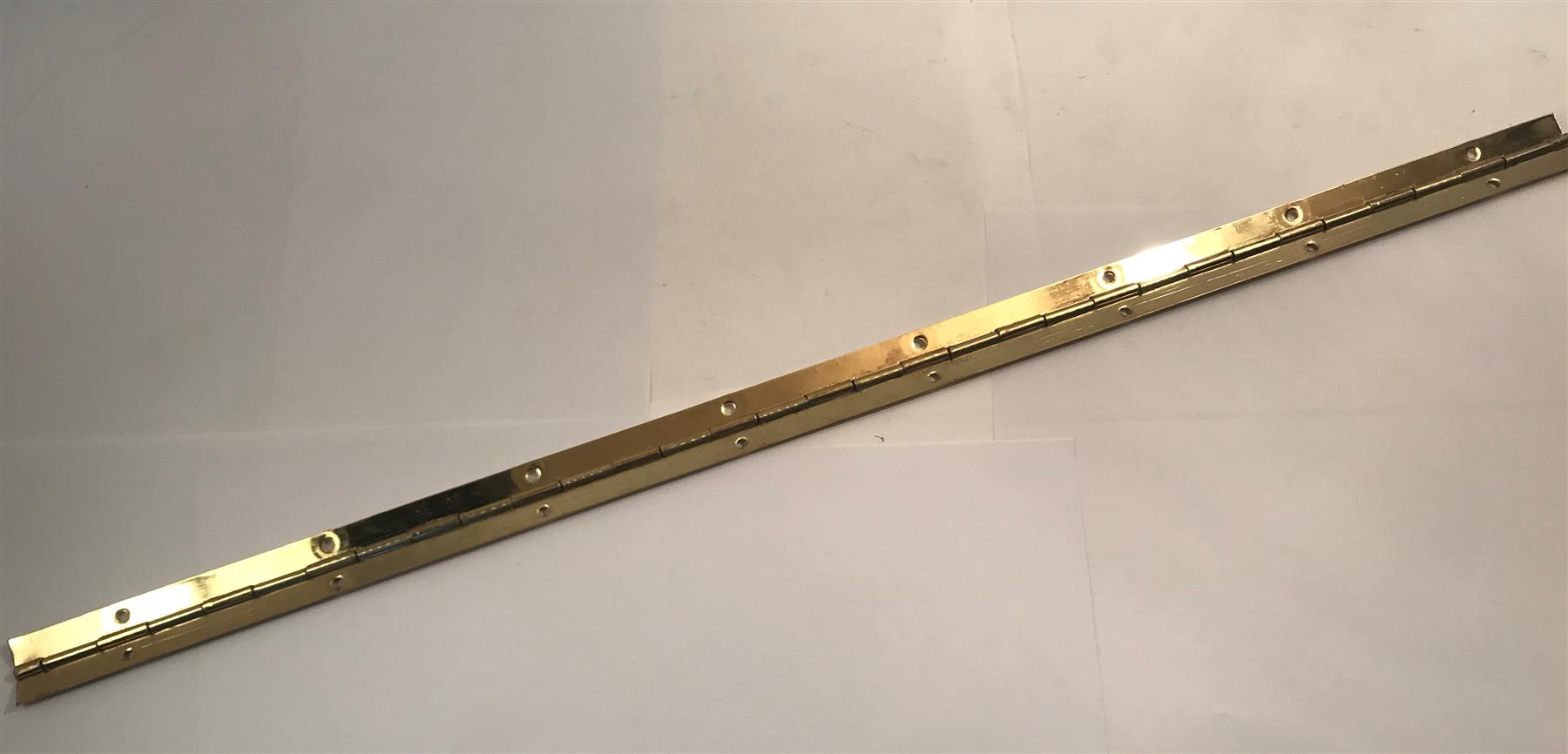 PIANO HINGE 600mm x 25mm / 24" x 1" brass plated steel continuous hinge