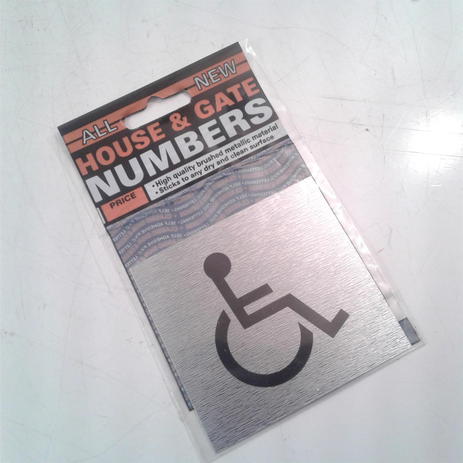 Disabled Adhesive Brushed Metallic Sign 80 x 85mm
