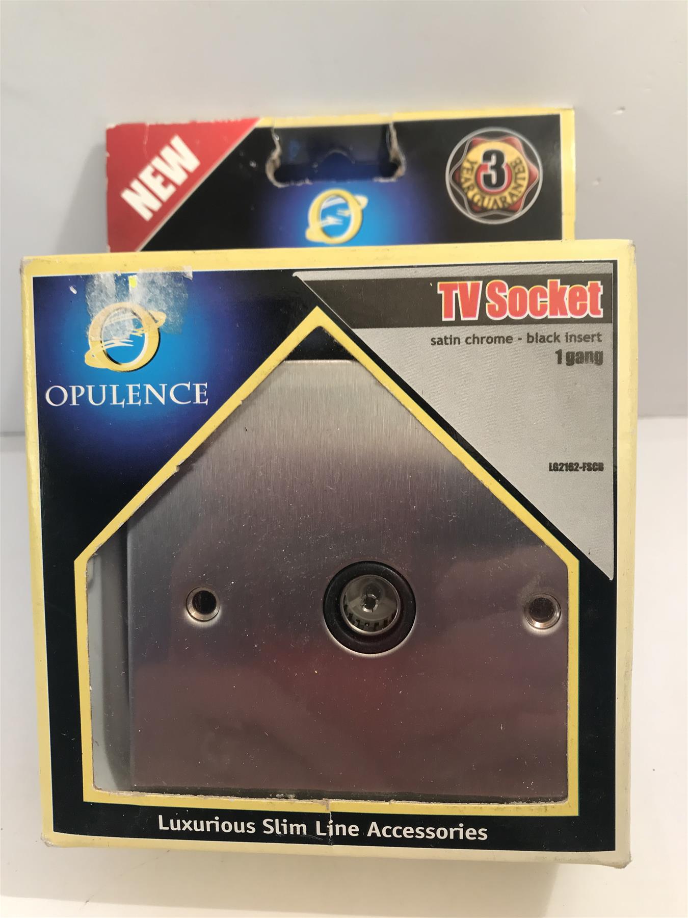 Opulence Satin Chrome TV Socket 1 Gang Black Insert
