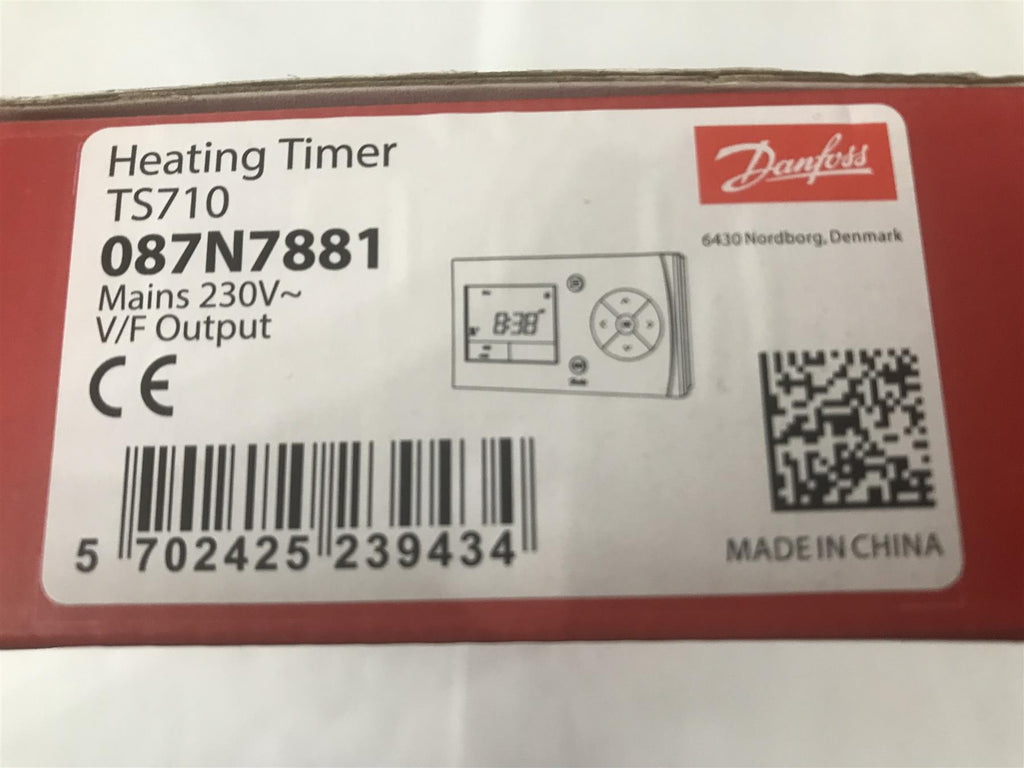 Danfoss White Single Channel Heating Timeswitch TS710 087N7881