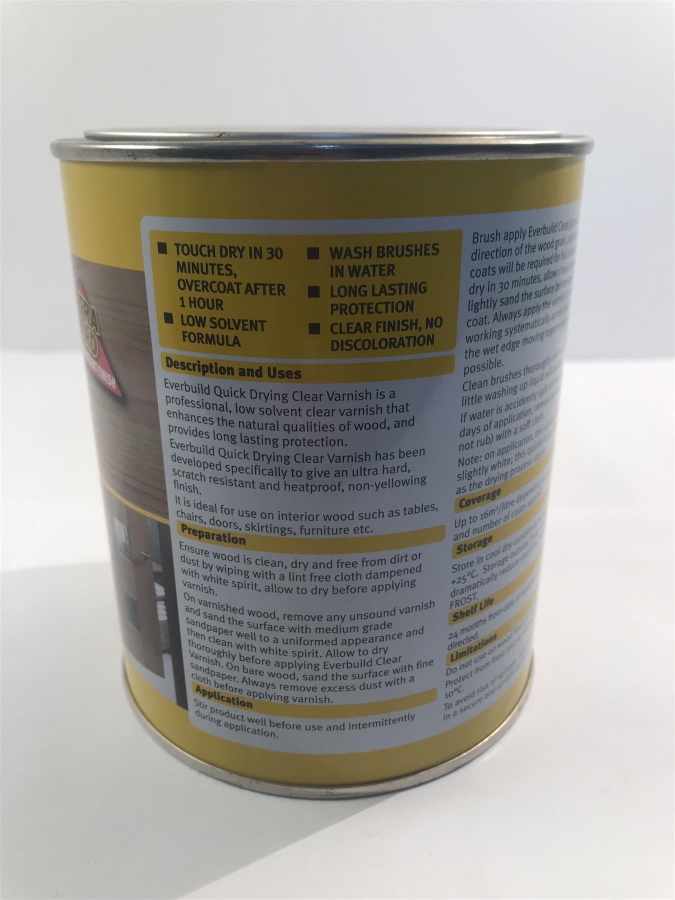 EVERBUILD QUICK DRYING VARNISH WOOD 750ML QUICK DRY GLOSS