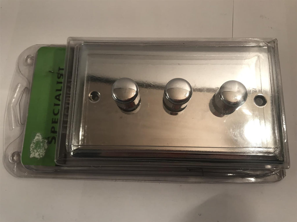 Specialist 3 Gang Dimmer Switch 400W Chrome  SEC43