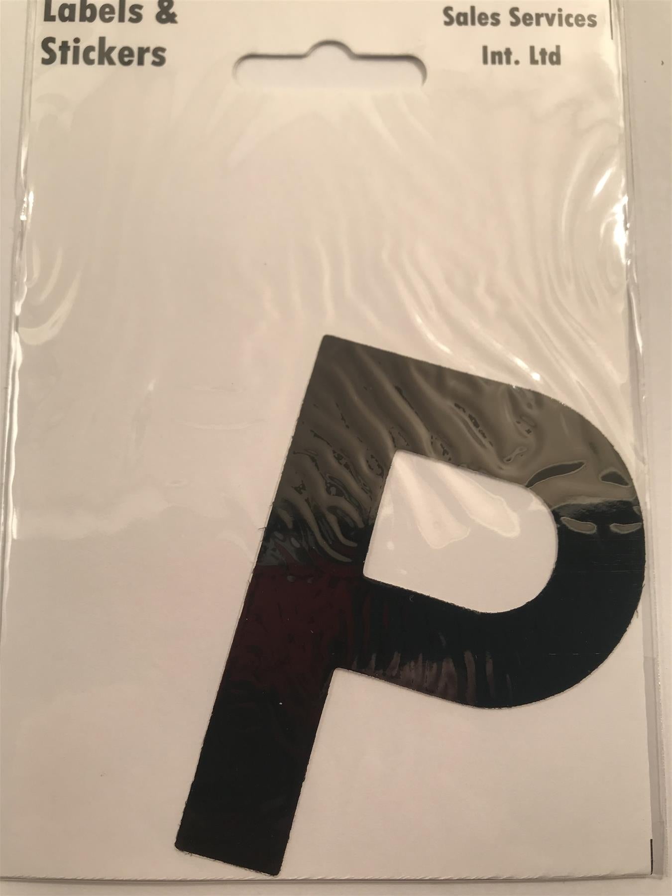 Black Letter P Self Adhesive Waterproof Sticker 8 x 6cm