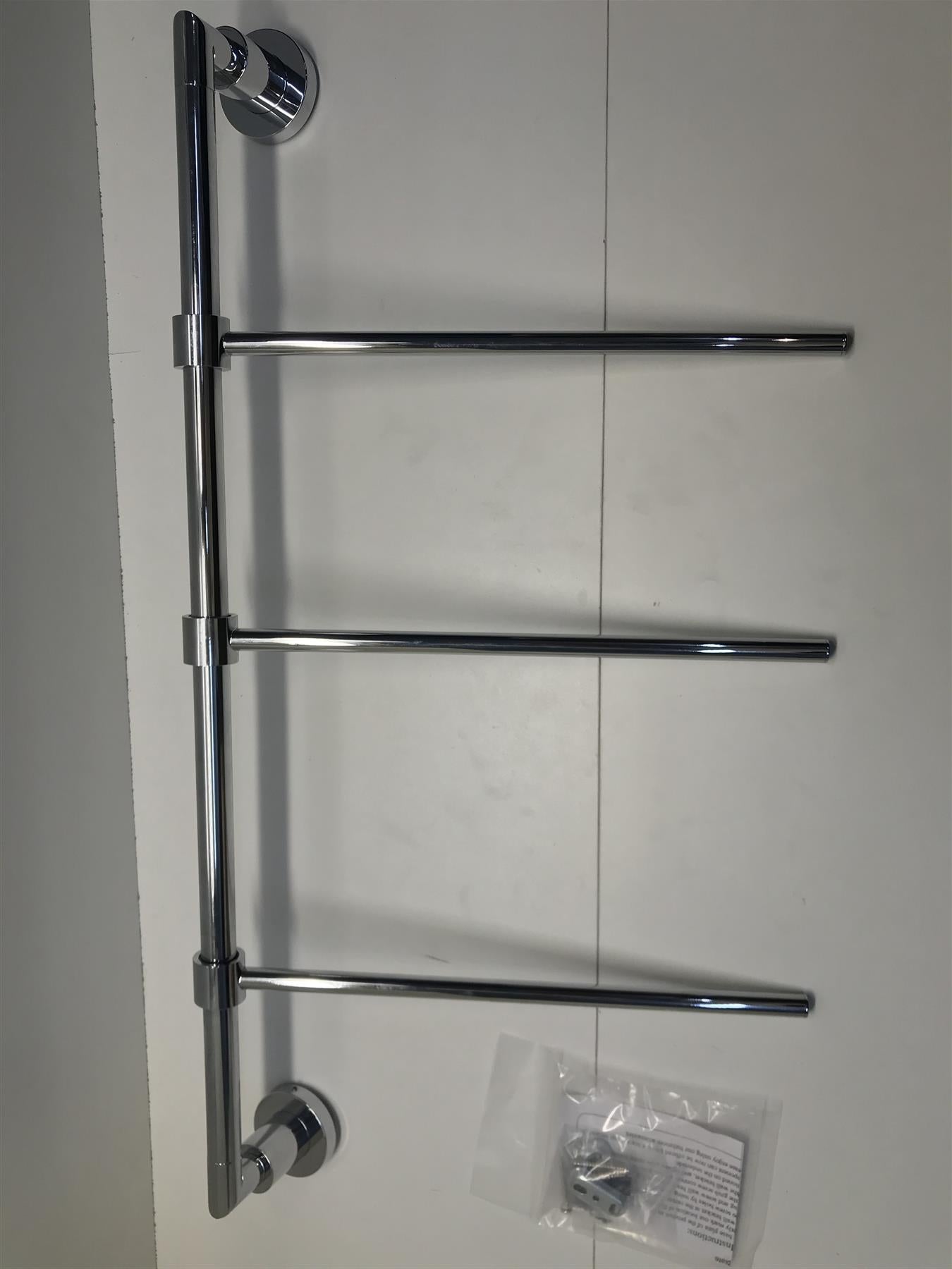 OCEAN CHROME WALL MOUNTED THREE TIER VERTICAL RAIL