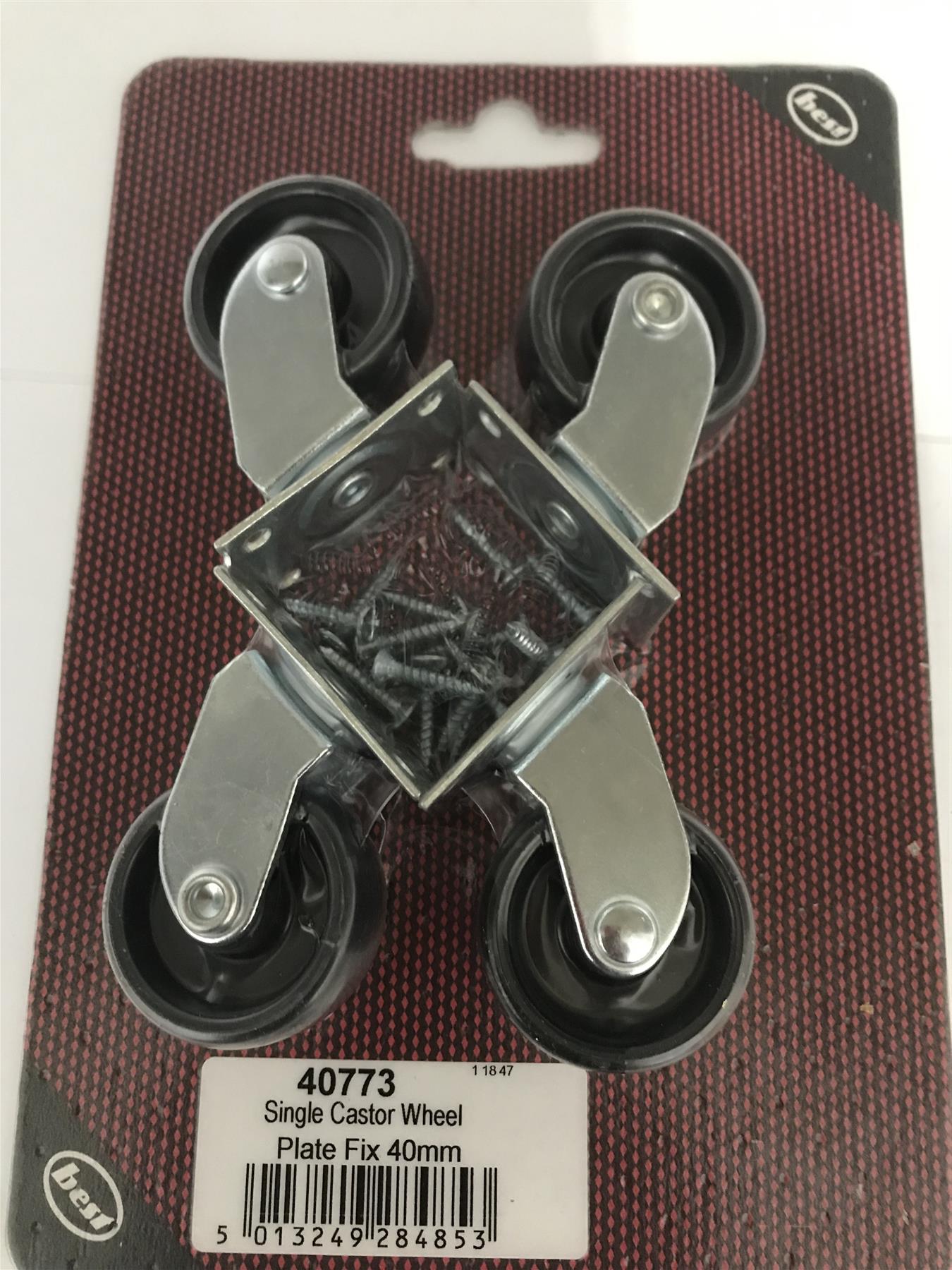 Fixed Plate Castor Wheel 40mm (4Pack)  40773