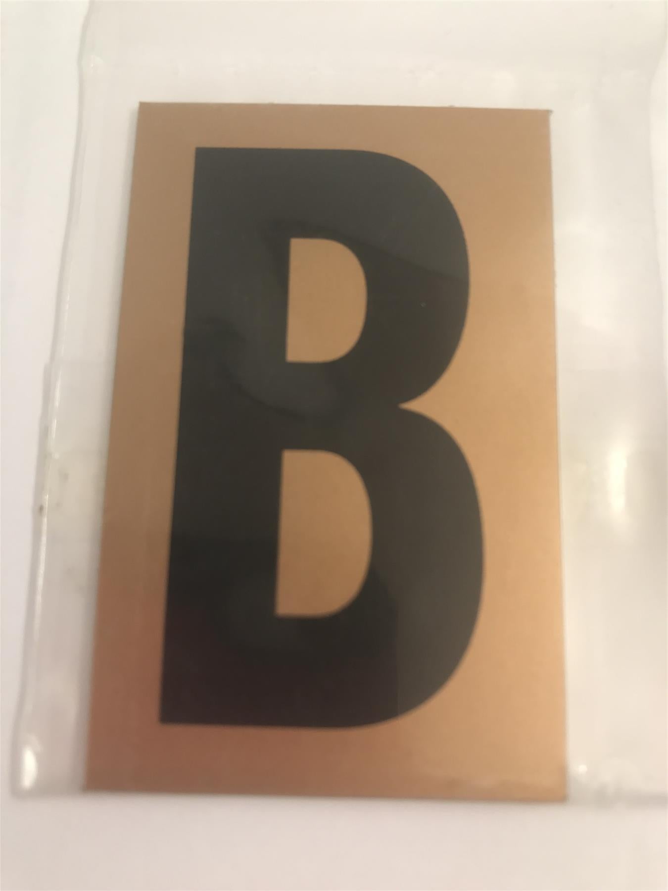 Gold/Black Letter B Self Adhesive 1" x 2"