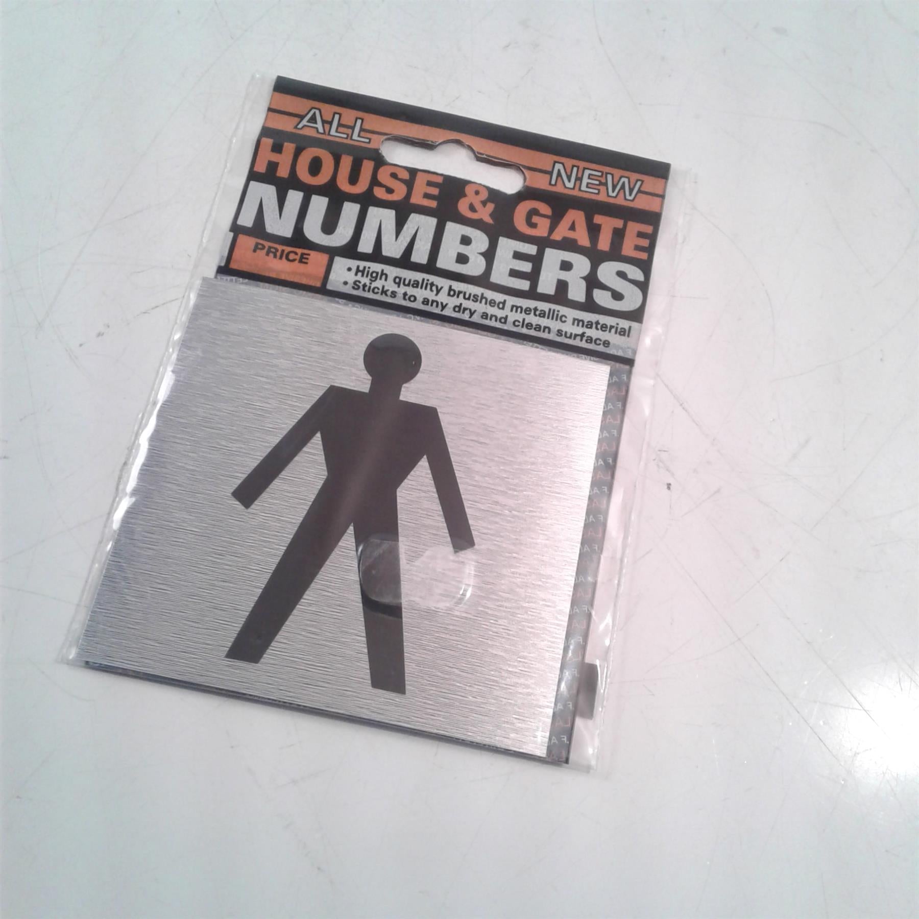 Male Facilities Door Sign - Brushed Metallic Adhesive