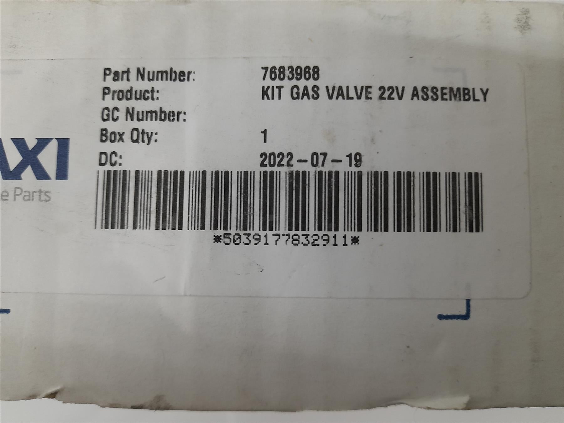 BAXI SYSTEM BOILER GAS VALVE 22V ASSEMBLY KIT 7683968