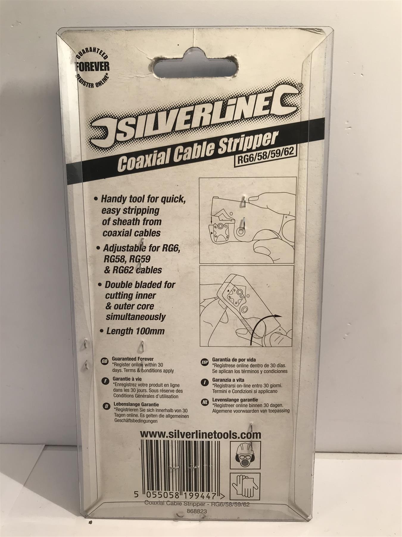 Silverline Coaxial Cable Strippers 100mm Stripping Capacity 4 - 12mm 868823