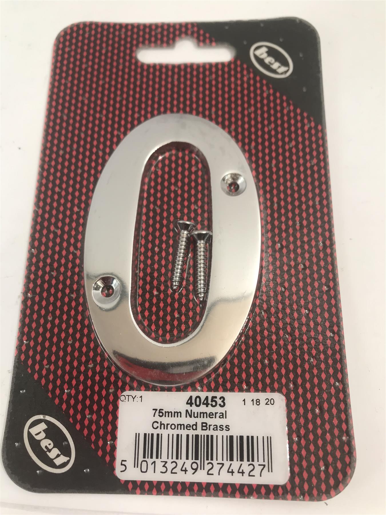 Best 75mm 3" Chromed Brass No. 0  with screws  -   40453