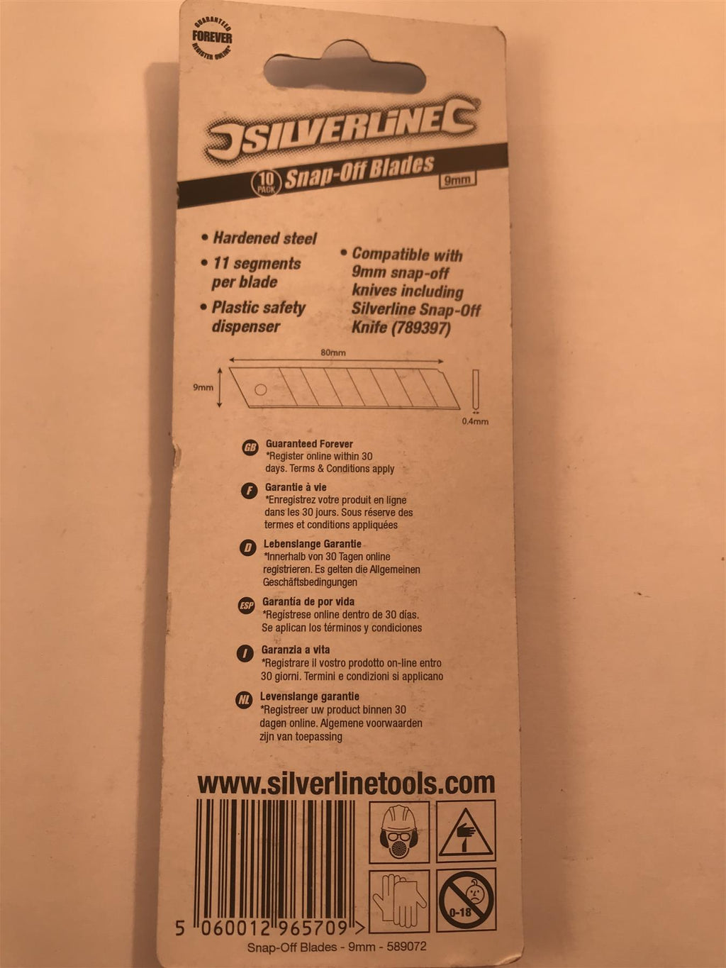 Silverline 589072 9mm Snap-Off Replacements Pack of 10
