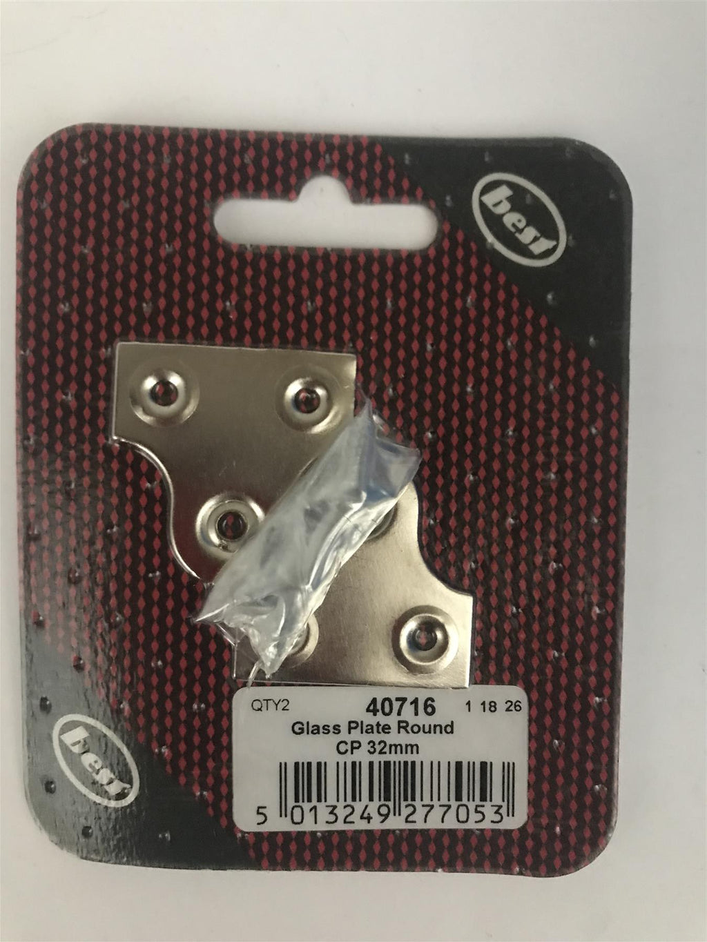 Best 32mm Glass Hanging Plate Round Chrome Plated (2 Pk) 40716