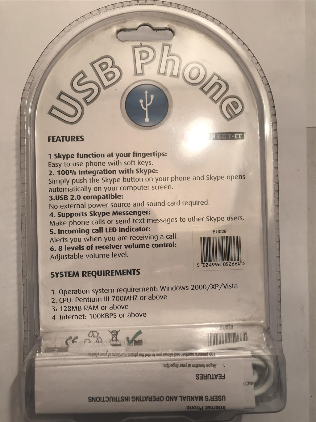 Connect-It USB Phone/Skype Handset White  EU029
