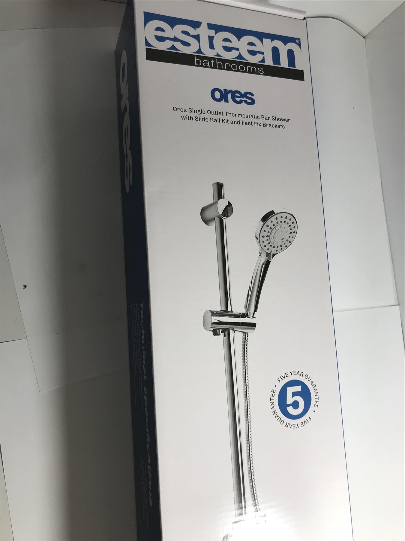 Esteem Ores Single Outlet Thermostatic Bar Shower E80001
