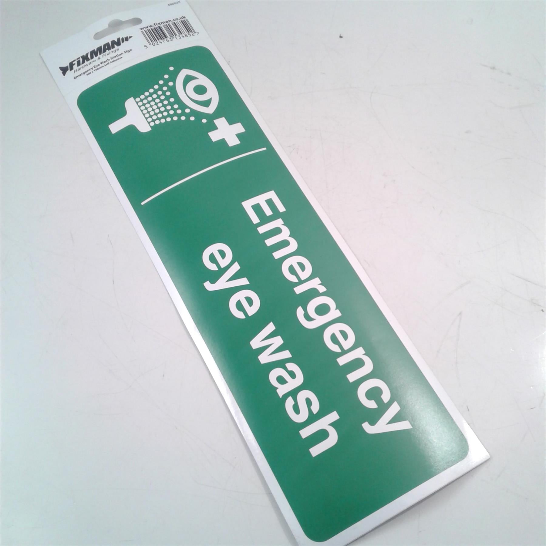 Fixman Emergency Eye Wash Station 300 x 100mm Adhesive Sign