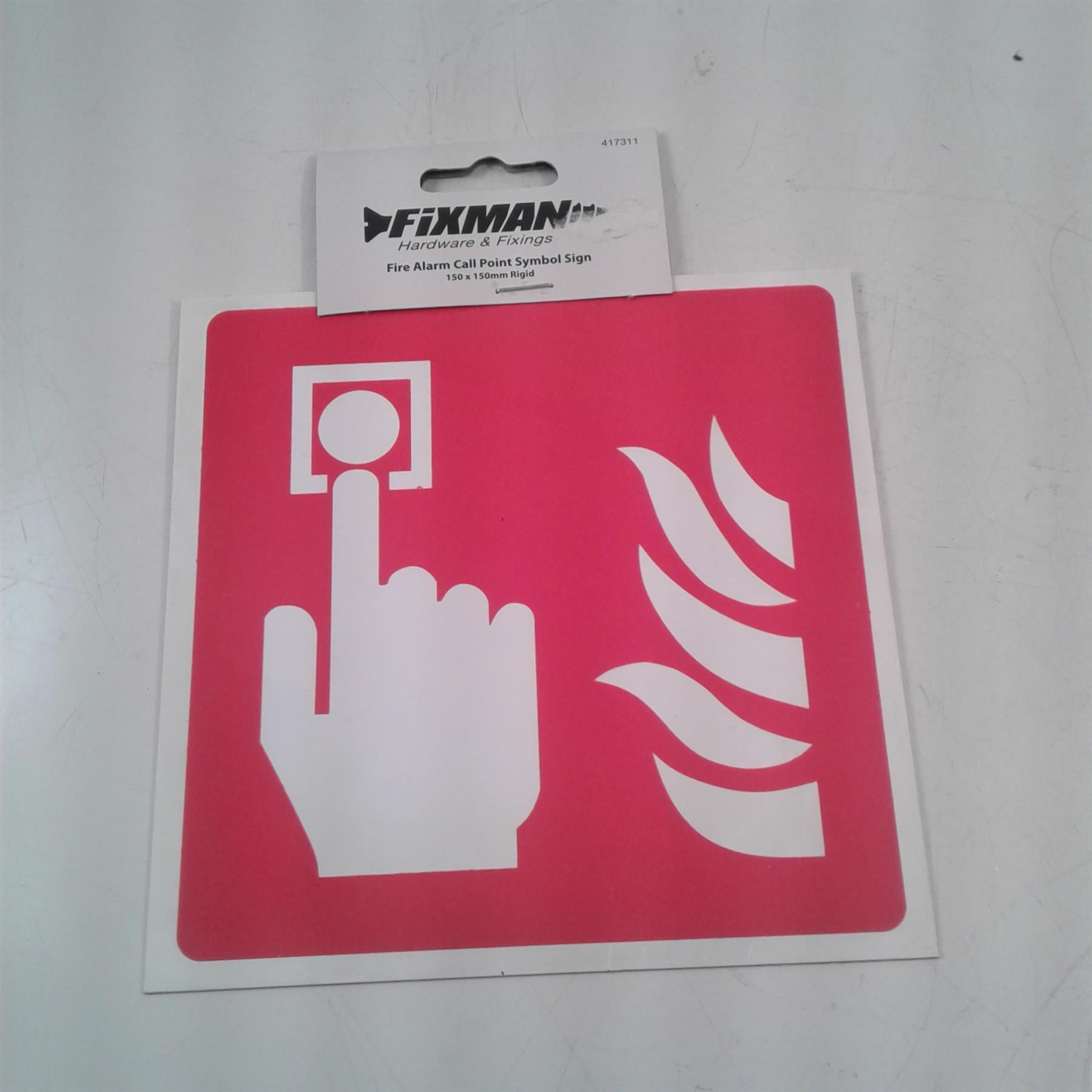 Fire Alarm Call Point Symbol Sign 150 x 150mm Rigid