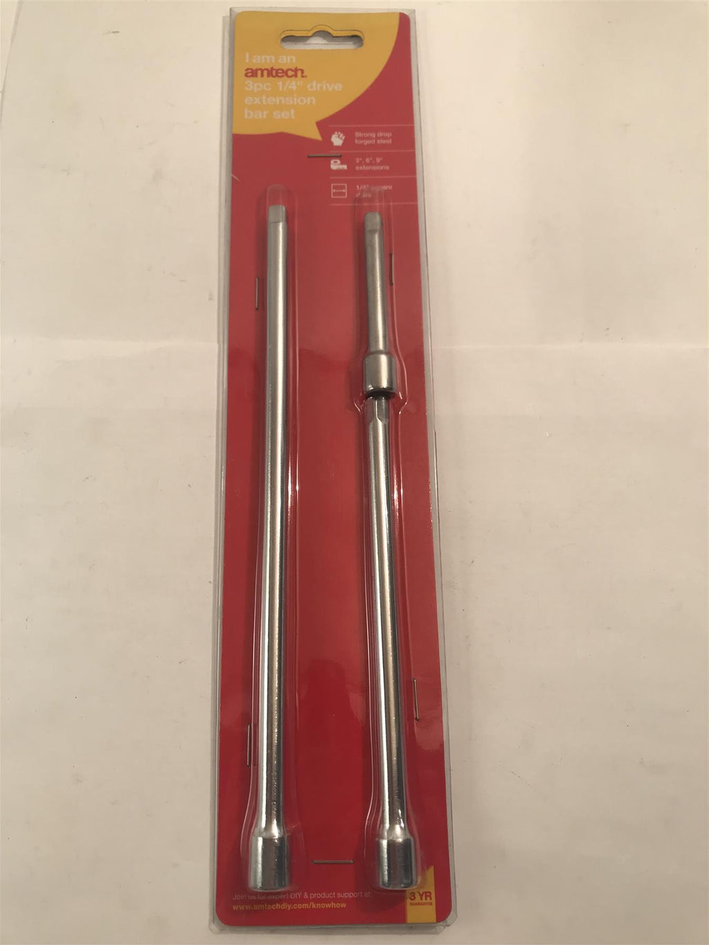 Amtech 3pc 1/4" Drive Extension Bar Set 3", 6", 9" Extensions   I3700