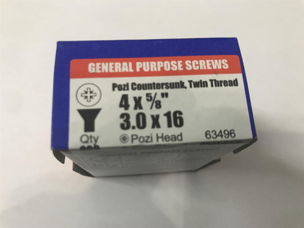 Forgefix General Purpose Pozi Screw CSK584ZP 4 x 5/8 Box 200