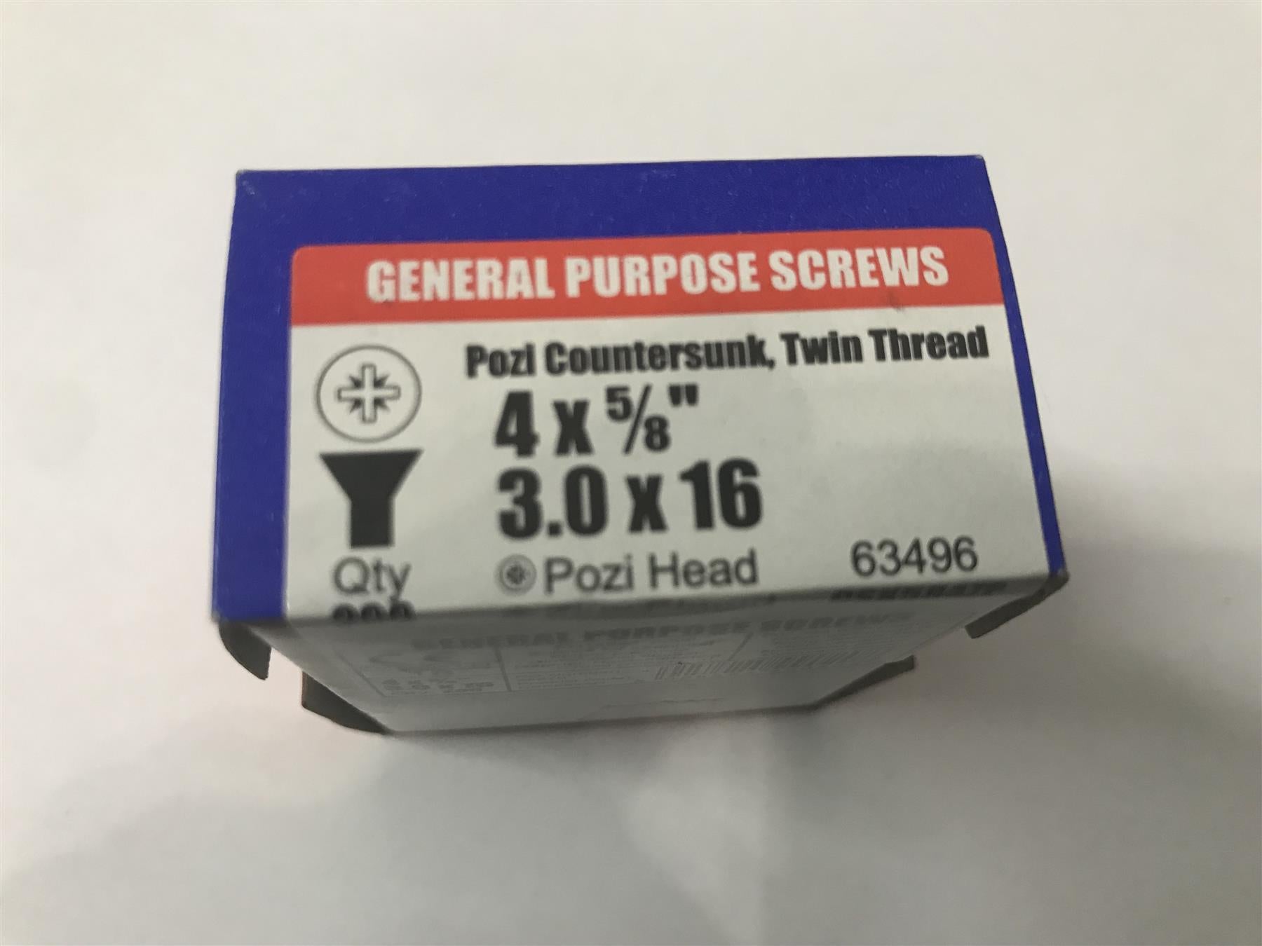 Forgefix General Purpose Pozi Screw CSK584ZP 4 x 5/8 Box 200