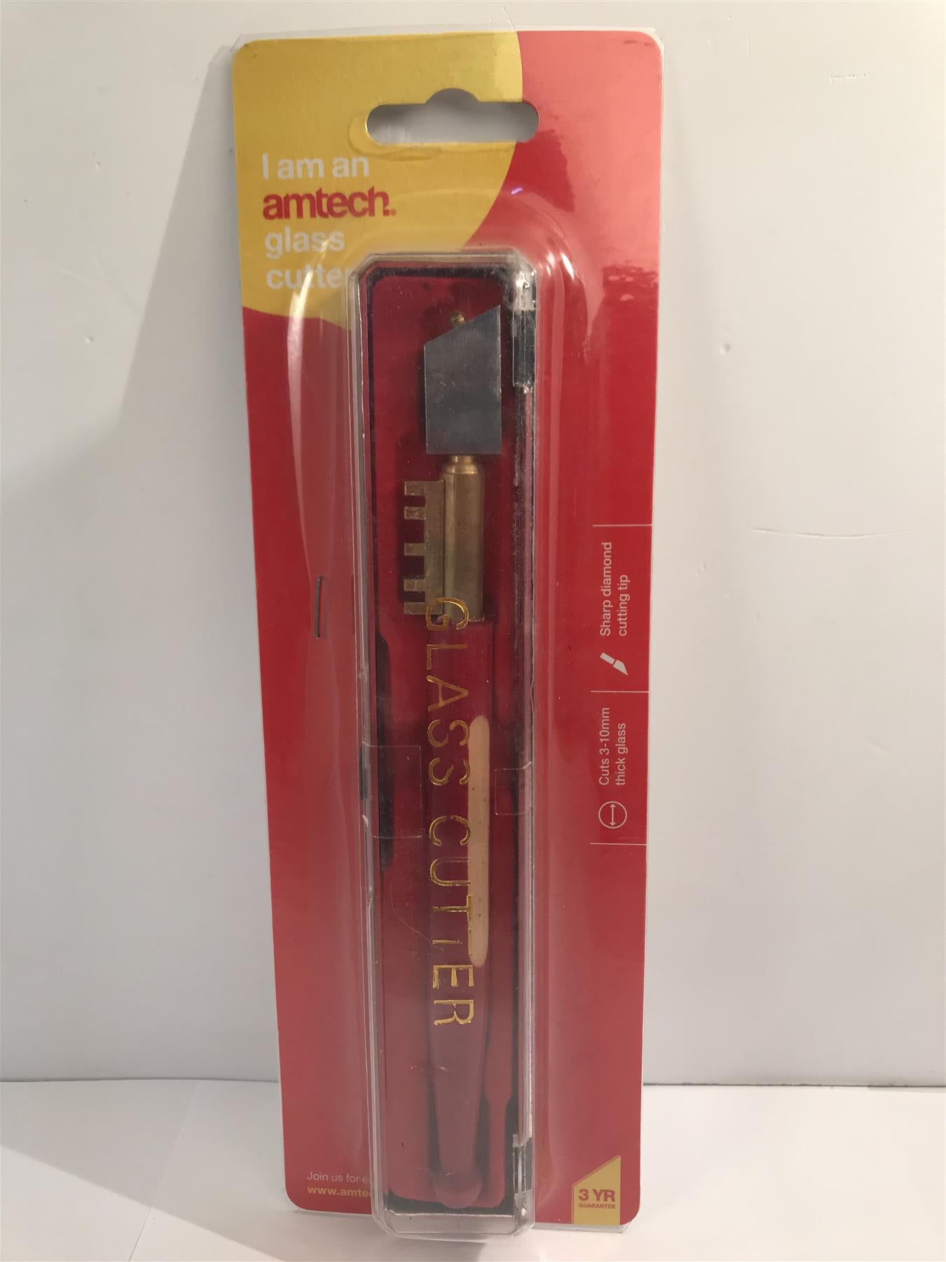 Amtech High-Quality Diamond Tipped Glass Cutter & Case  S4470