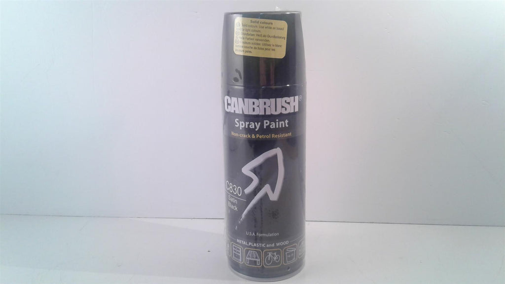 Canbrush Spray Paint C830 Satin Black for metal plastic and wood