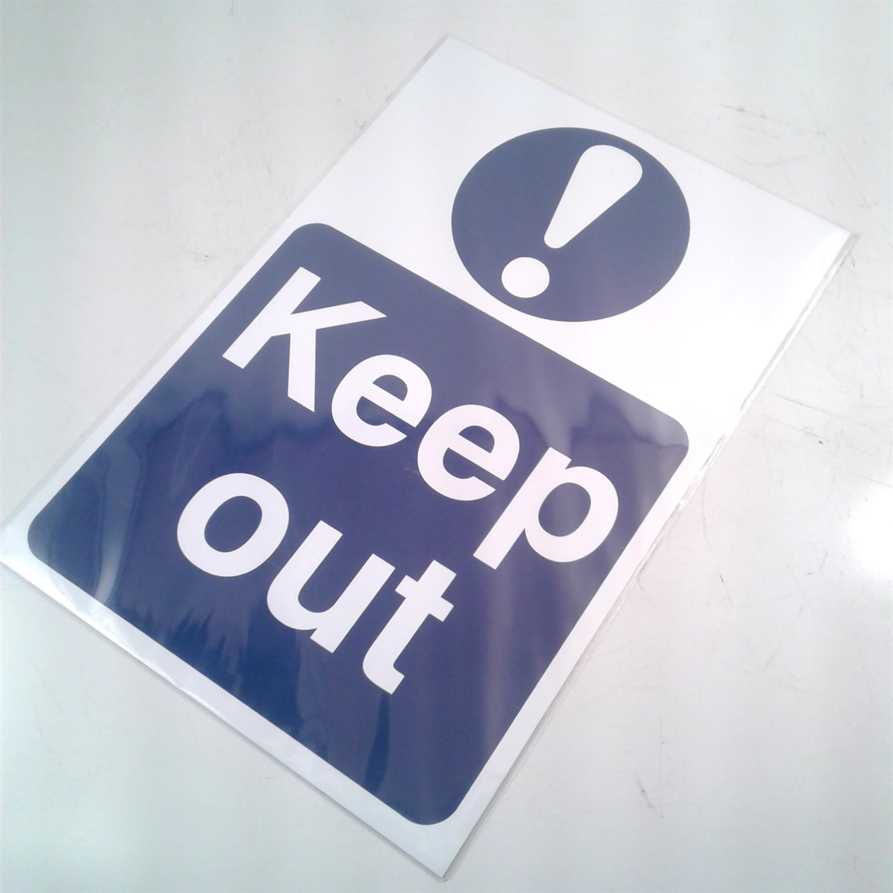 Draper 72158 Keep Out Self Adhesive Sign Notice 200mm x 300mm Blue & White