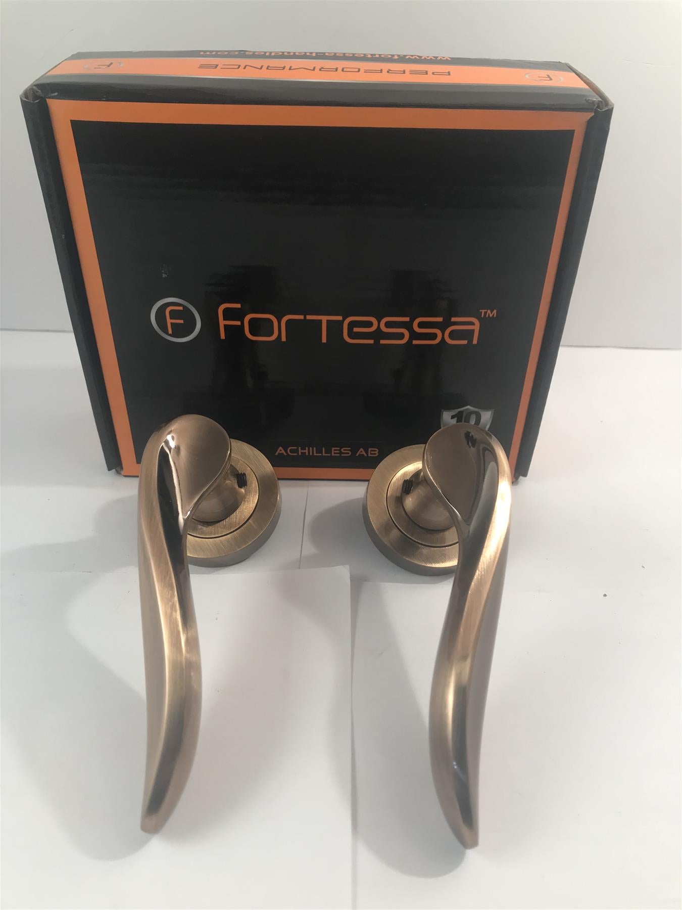 Fortessa FDEACH-AB Achilles Door Lever/Handle with Airbrushed Brass Finish