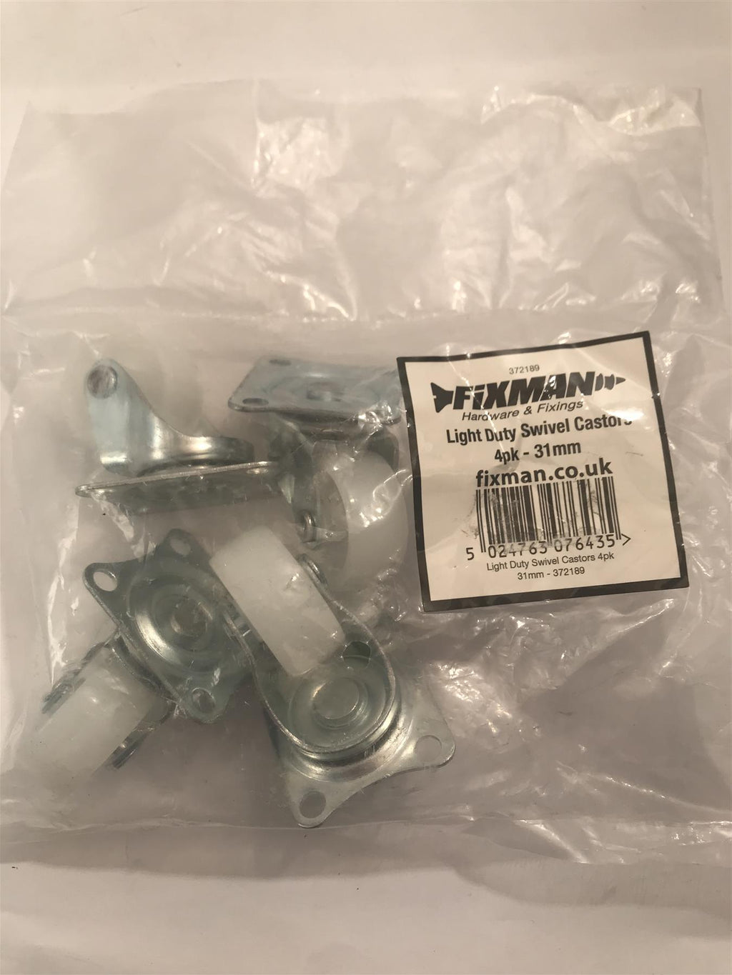 Fixman Light Duty Swivel Castors 4pk 31 mm  372189