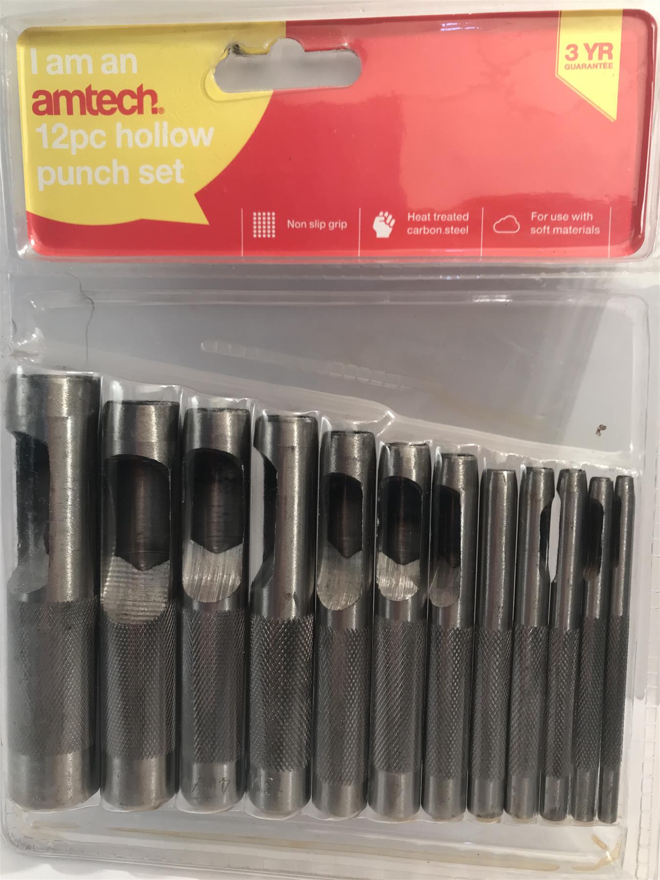 Amtech 12pc Hollow Punch Set 3mm - 19mm  H1900