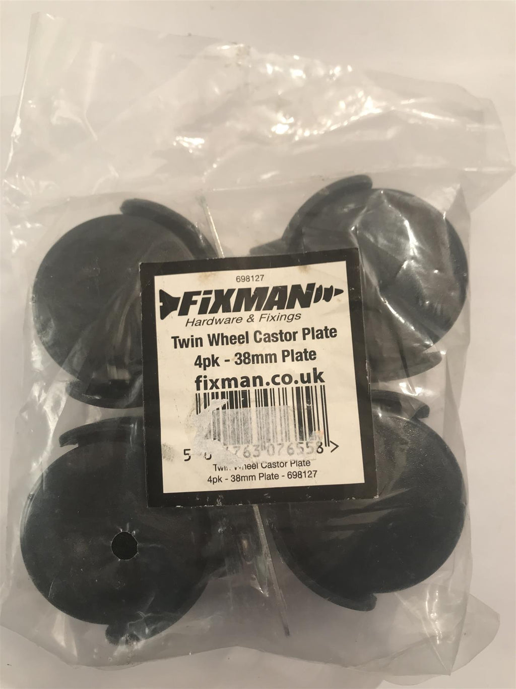 Fixman Twin Wheel Castor 4pk Swivel Castors 38mm Plate  698127