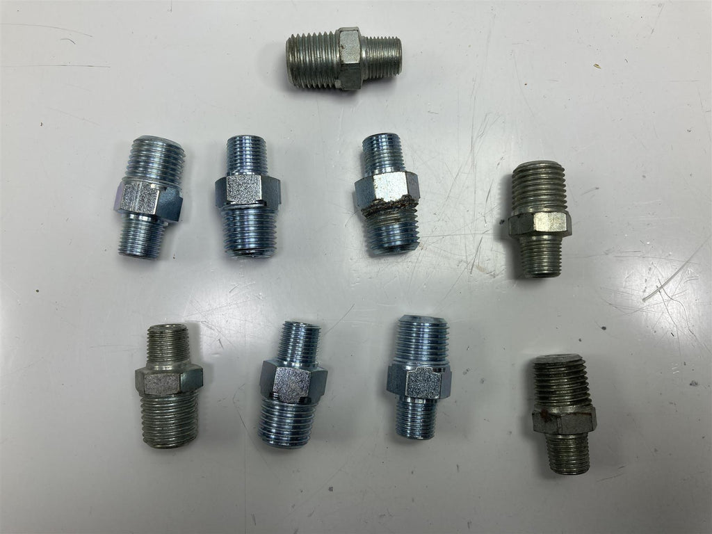Galv steel hex nipple-145g 1/4 x 1/8