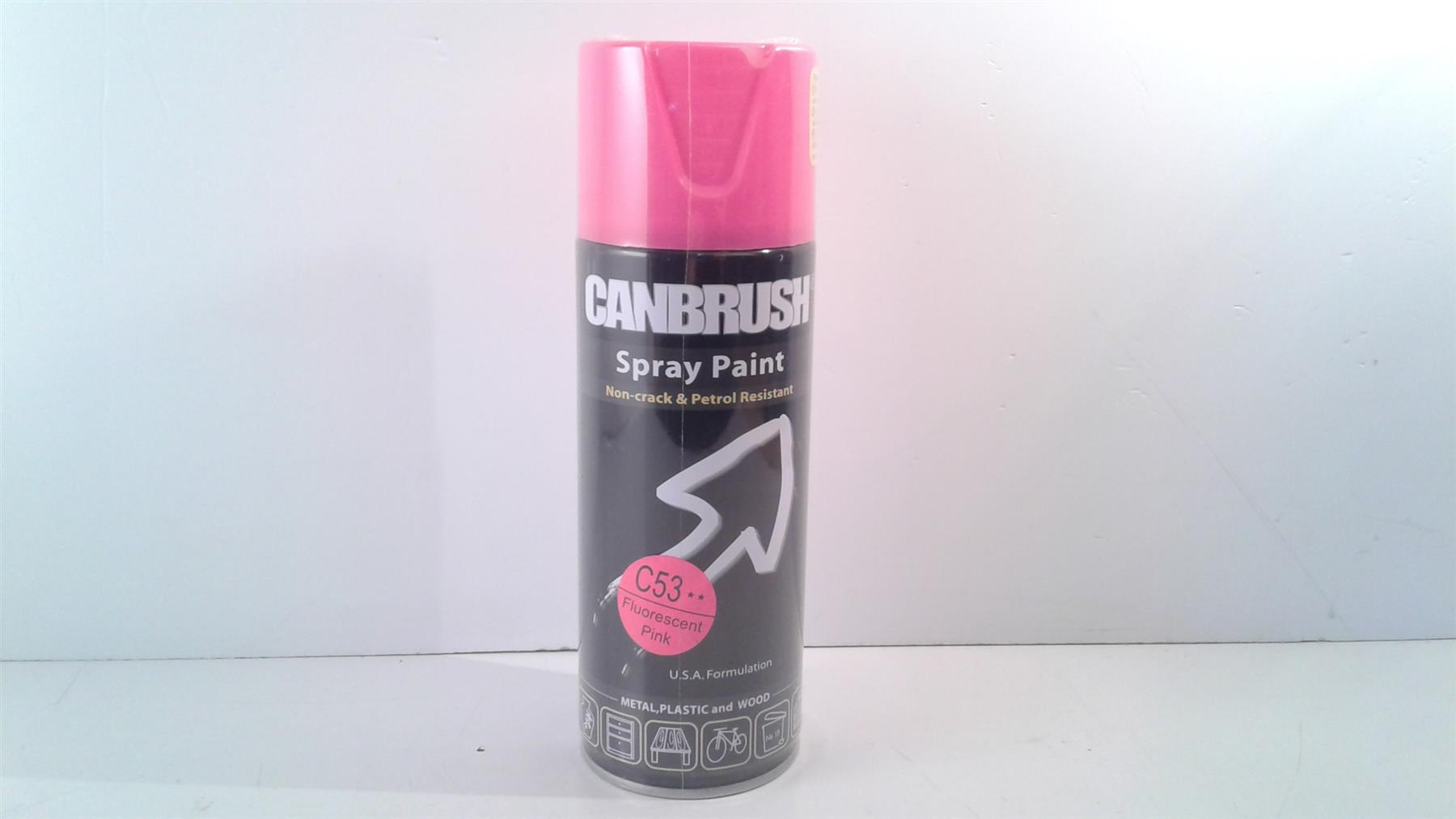 Canbrush Spray Paint C53 Fluorescent Pink for metal, plastic and wood