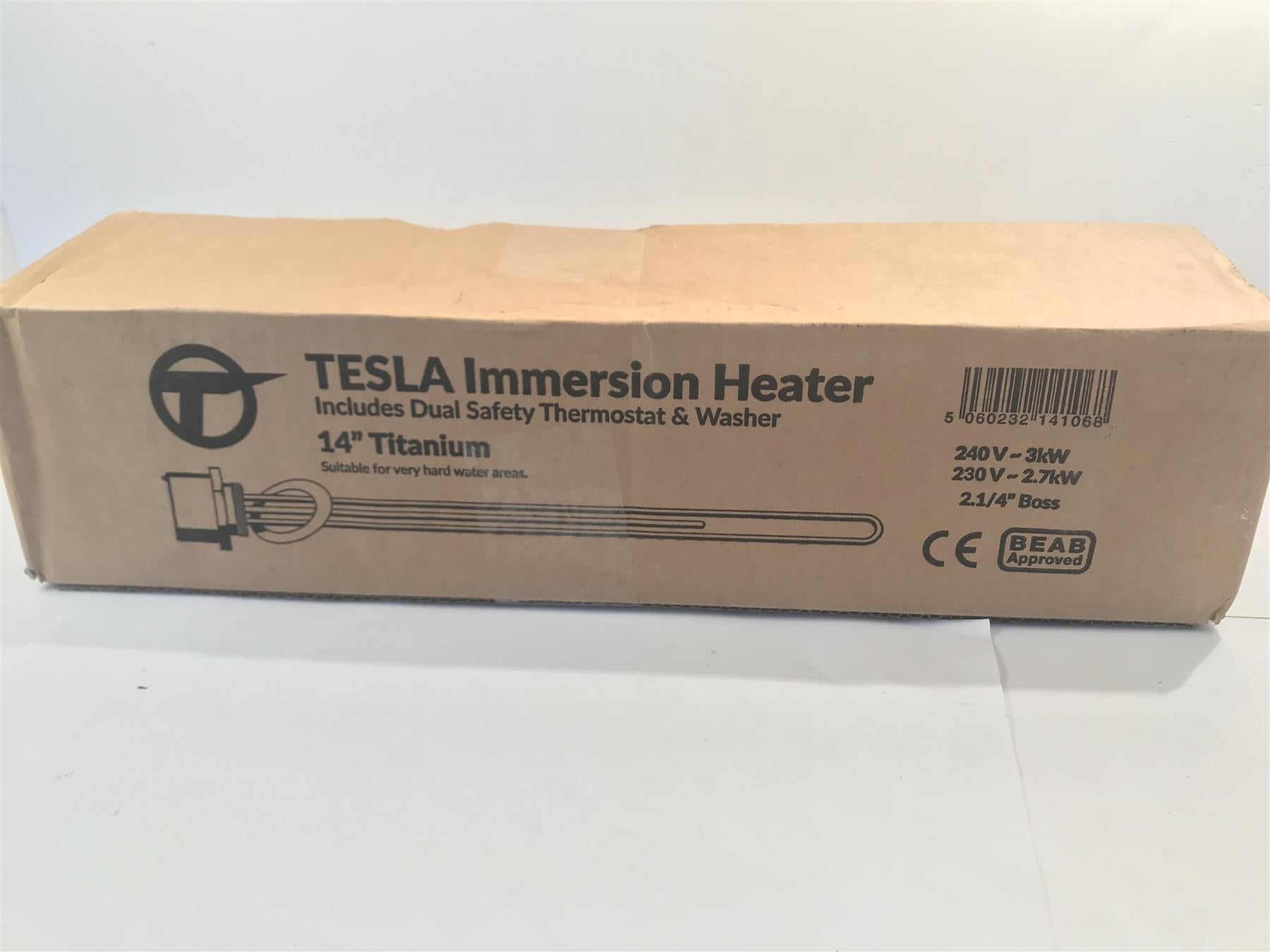 Tesla 14" Titanium Immersion Heater with 2.1/4" Boss TIH570 Dual Safety