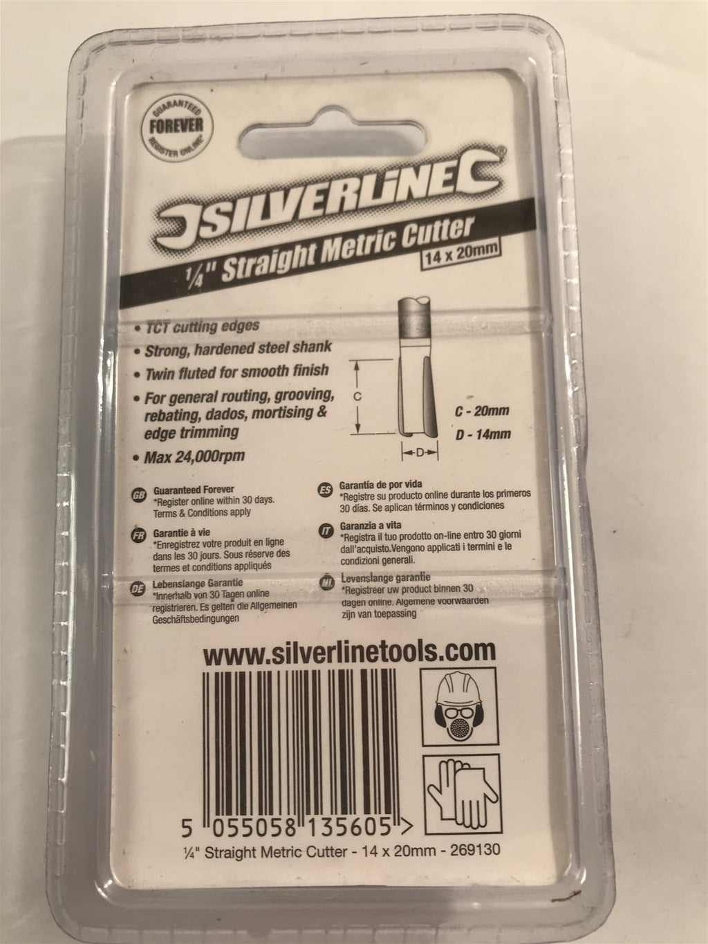 Silverline 269130 Straight Metric Cutter, 1/4-inch 14 x 20 mm