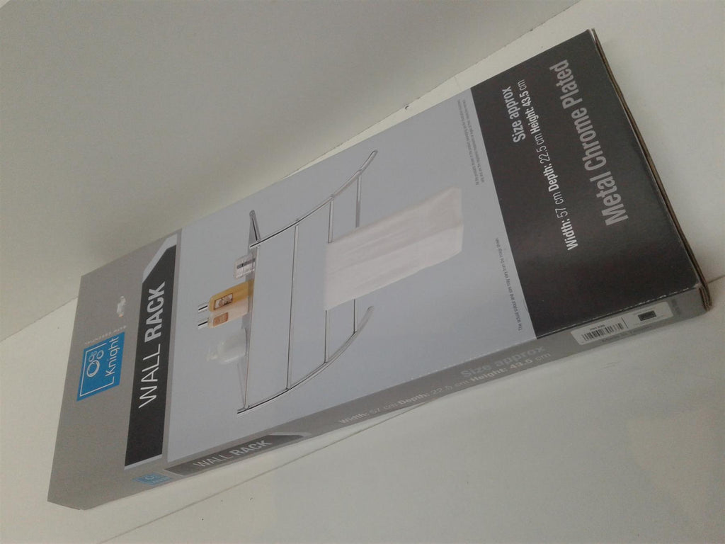 Knight Chrome Plated Wall Rack with Shelf and 3 Towel Holders 57x22.5x43.5cm