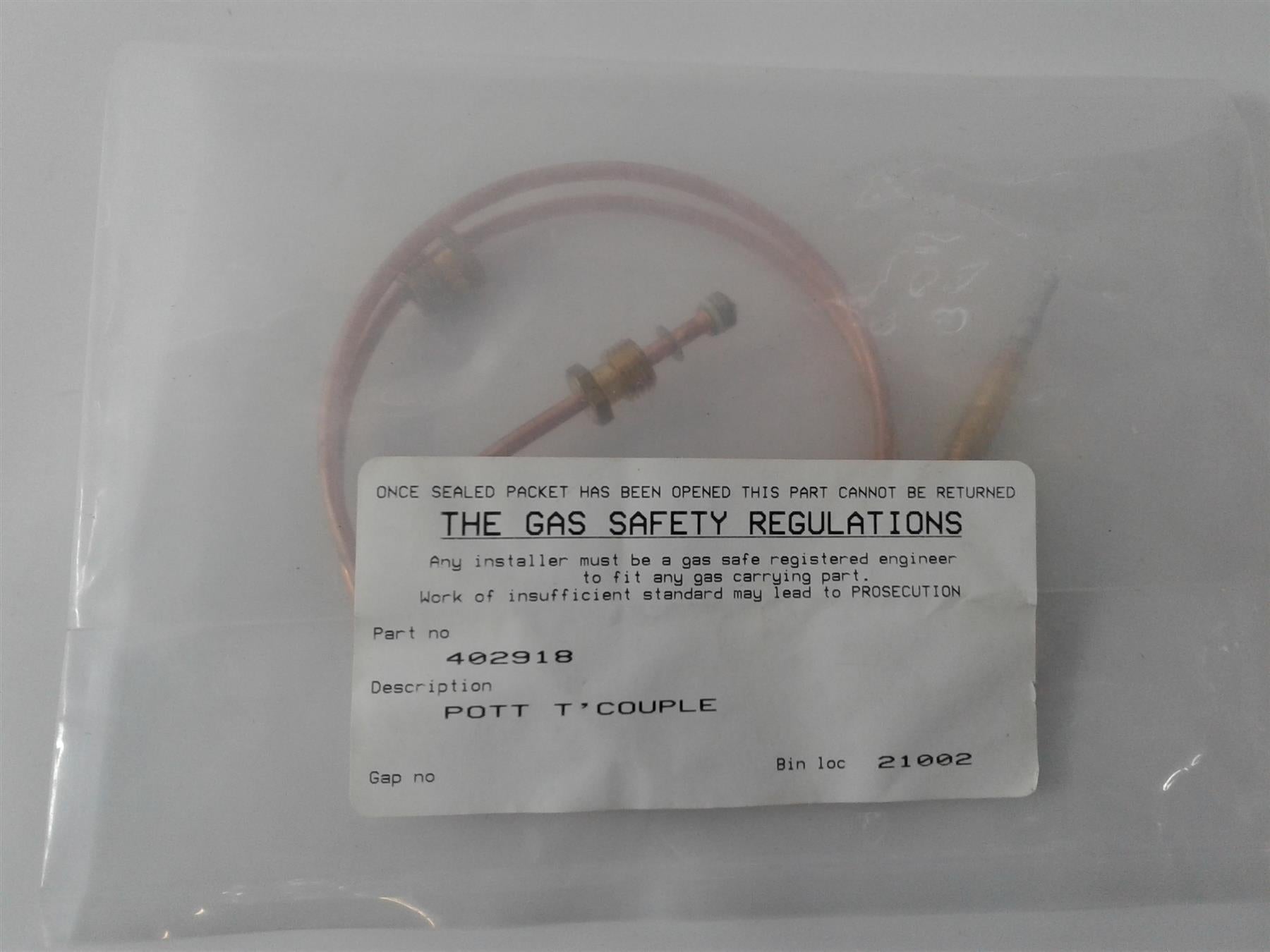 NEW POTTERTON NETAHEAT 10/16 16/22 MK2 & MK2F BOILER THERMOCOUPLE 402918