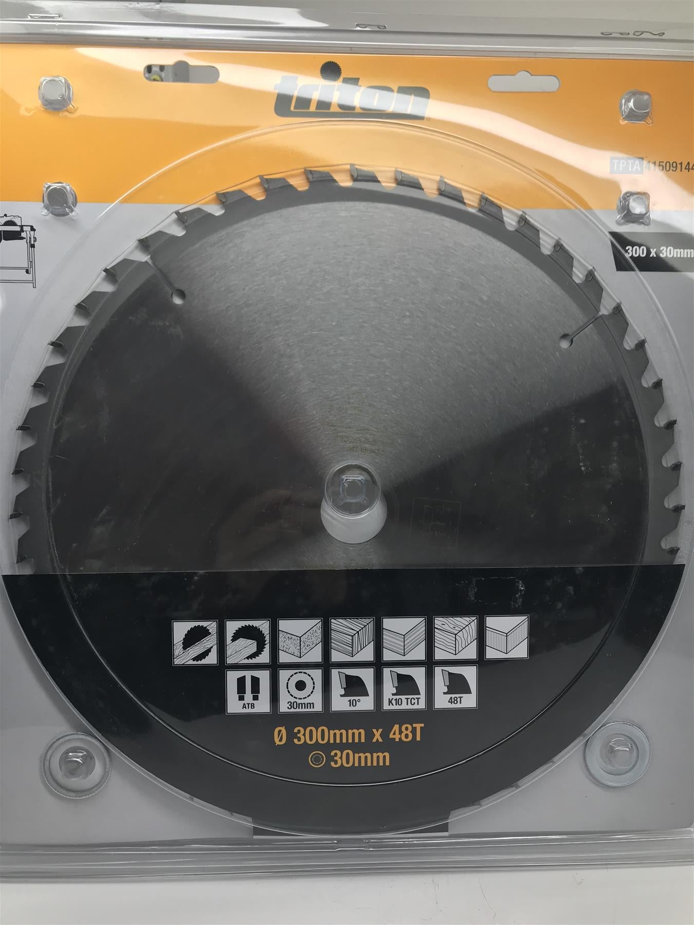 Triton 300mm x 30mm 48T TCT Circular Saw Blade for Hardwood, Softwood & PVC