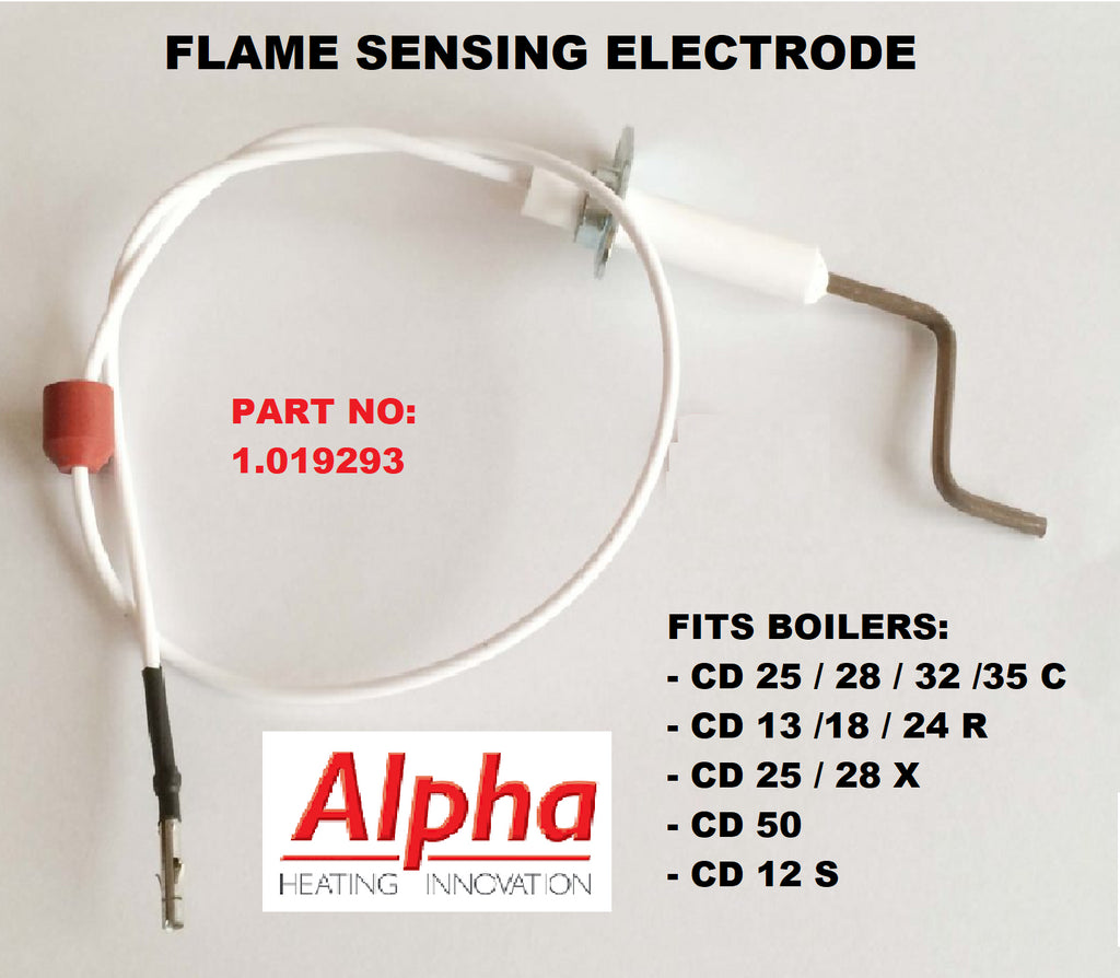 NEW ALPHA CD BOILER FLAME SENSING ELECTRODE 1.019293 LEAD